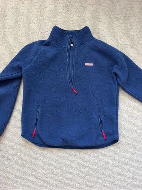 Vineyard Vines Navy Quarter-Zip Fleece Pullover